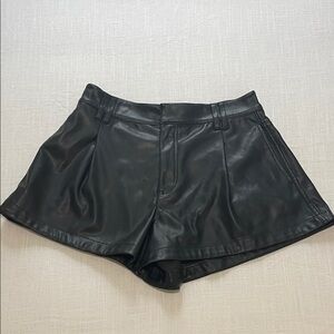 Free People Faux Leather A-Line Shorts